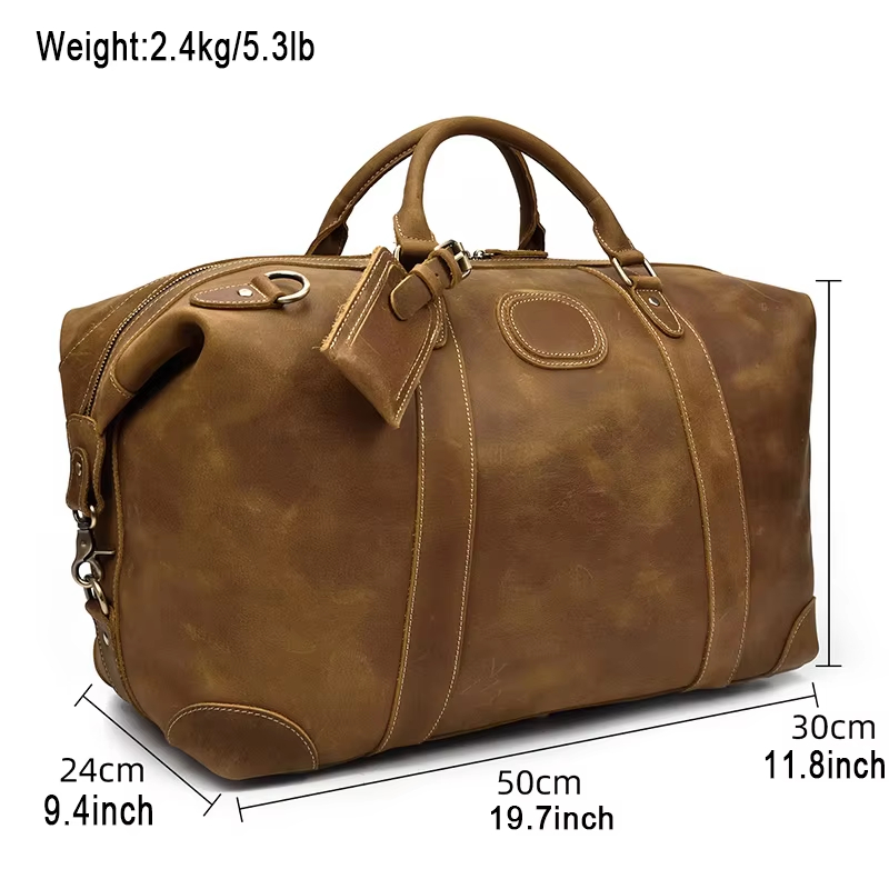 Leather Travel Duffel Bag