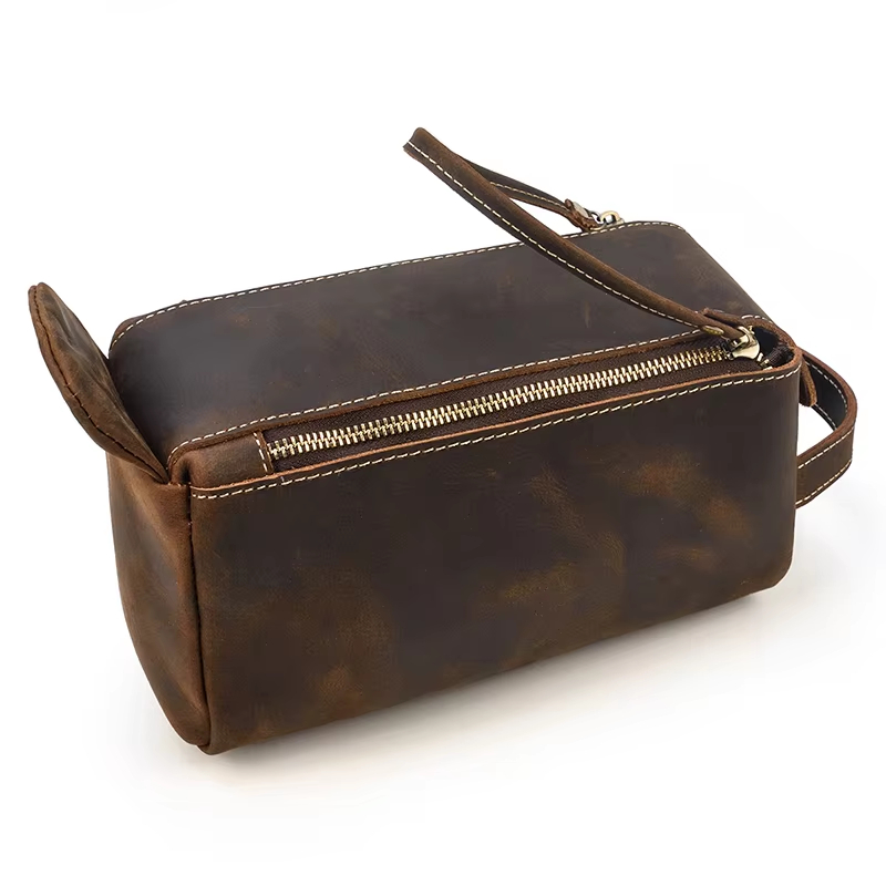 Leather Travel Toiletry Bag