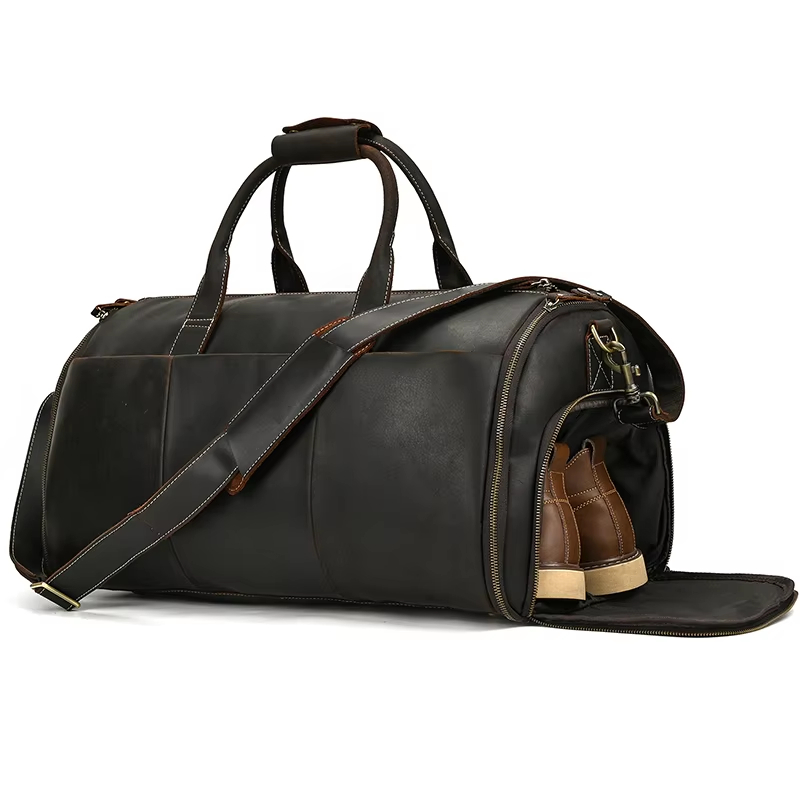 Leather Travel Duffel Bag