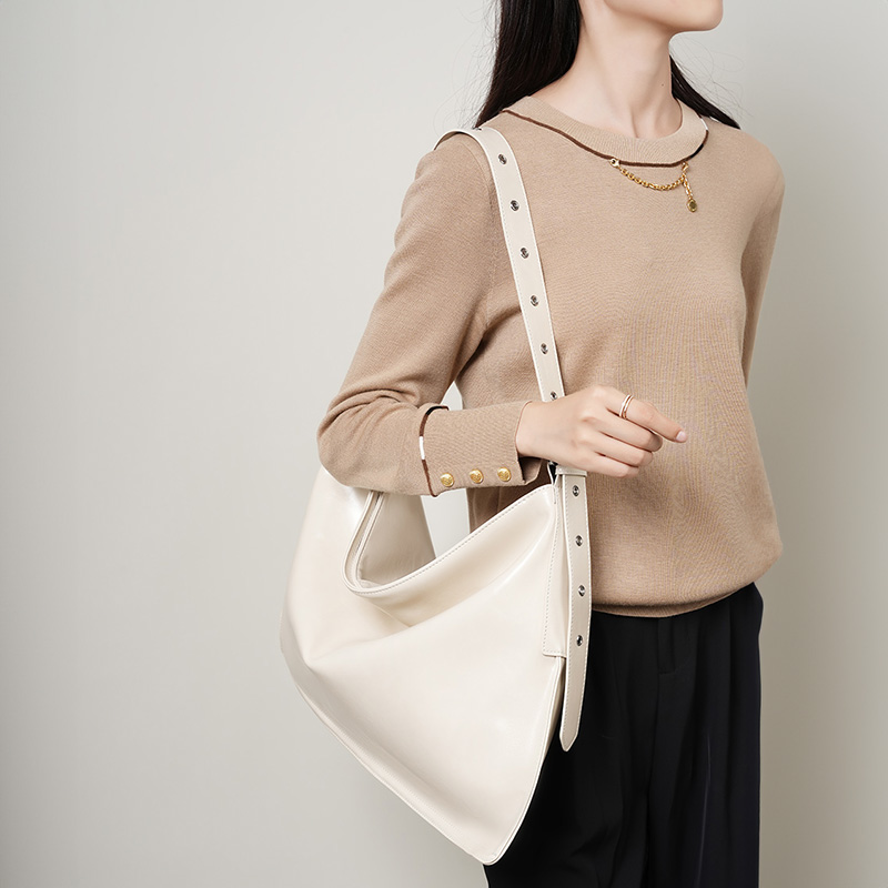 Large Black Patent Shoulder Bag