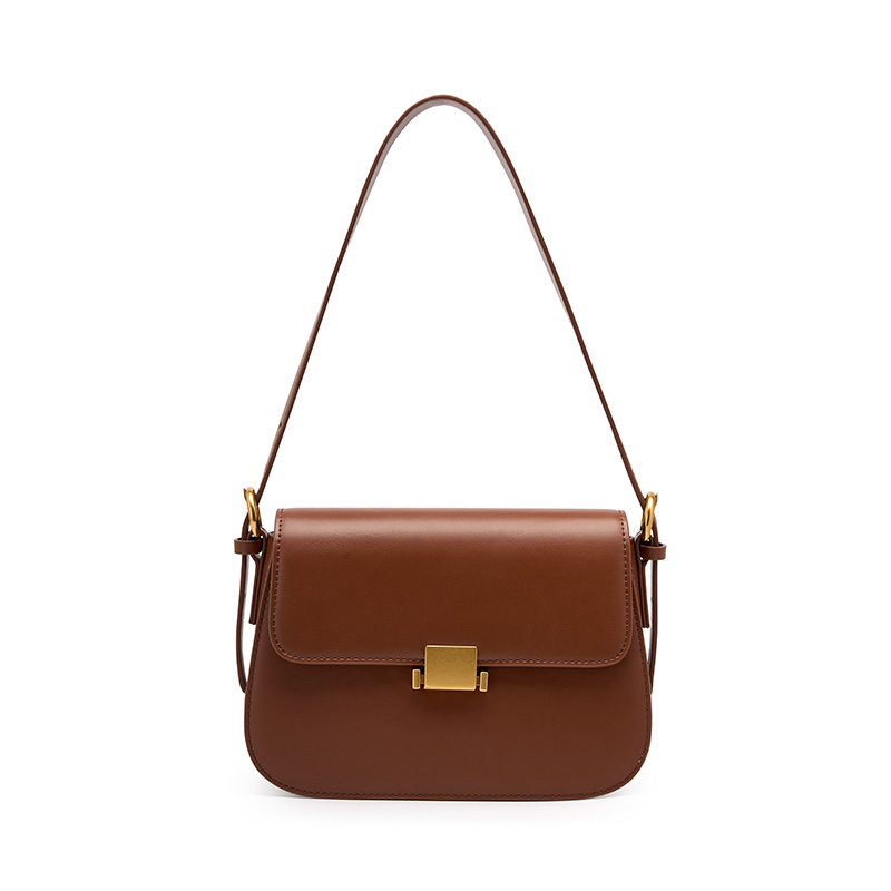 Classic Brown Leather Shoulder Bag