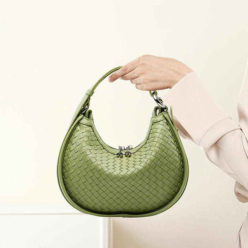 Green Woven Shoulder Bag