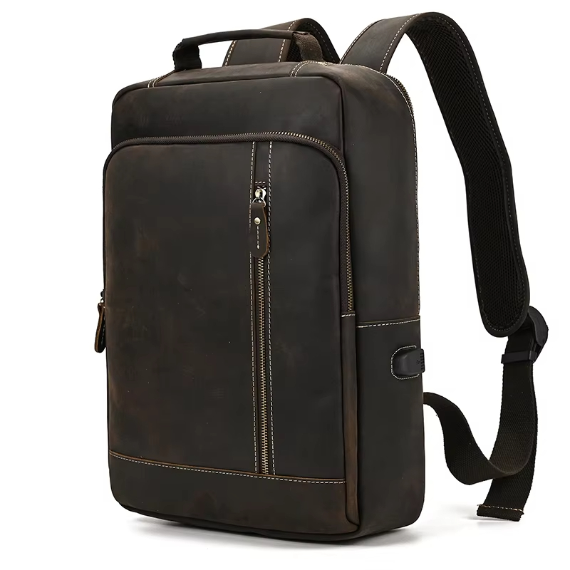 Vintage Leather Laptop Backpack
