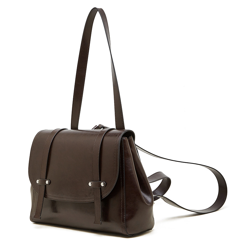 Classic Black Leather Shoulder Bag