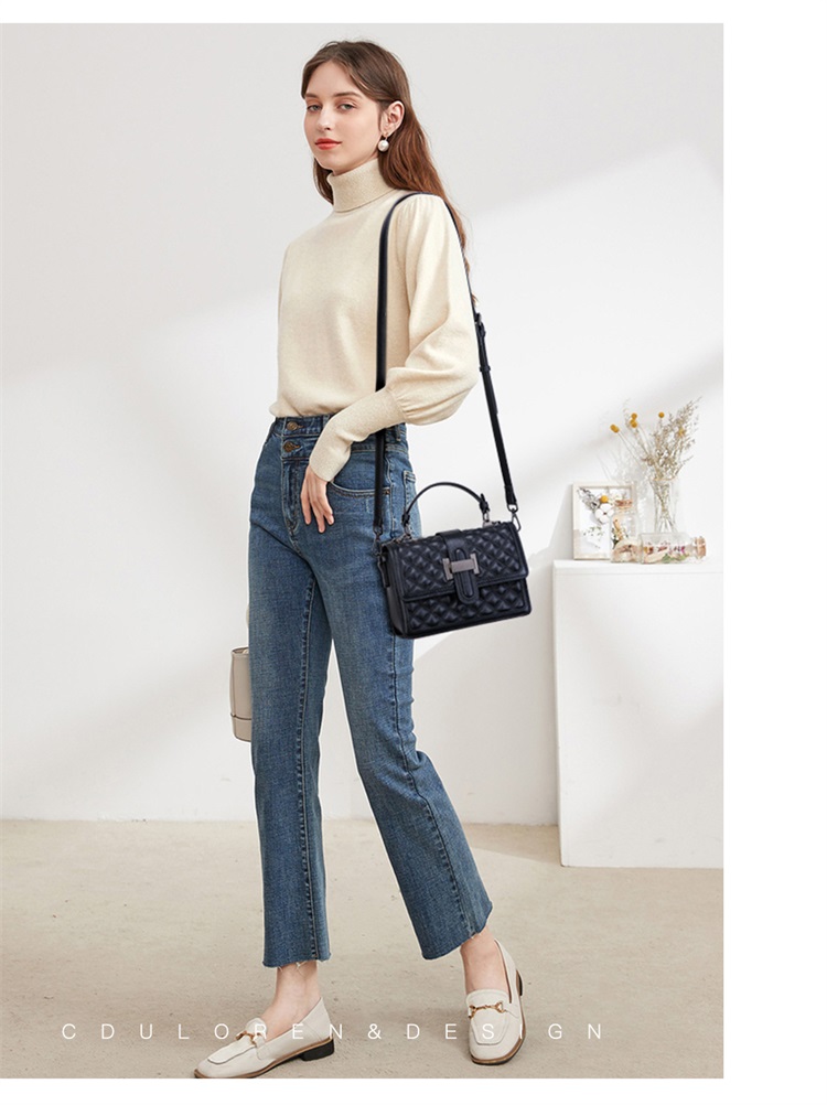 Quilted Black Leather Handbag