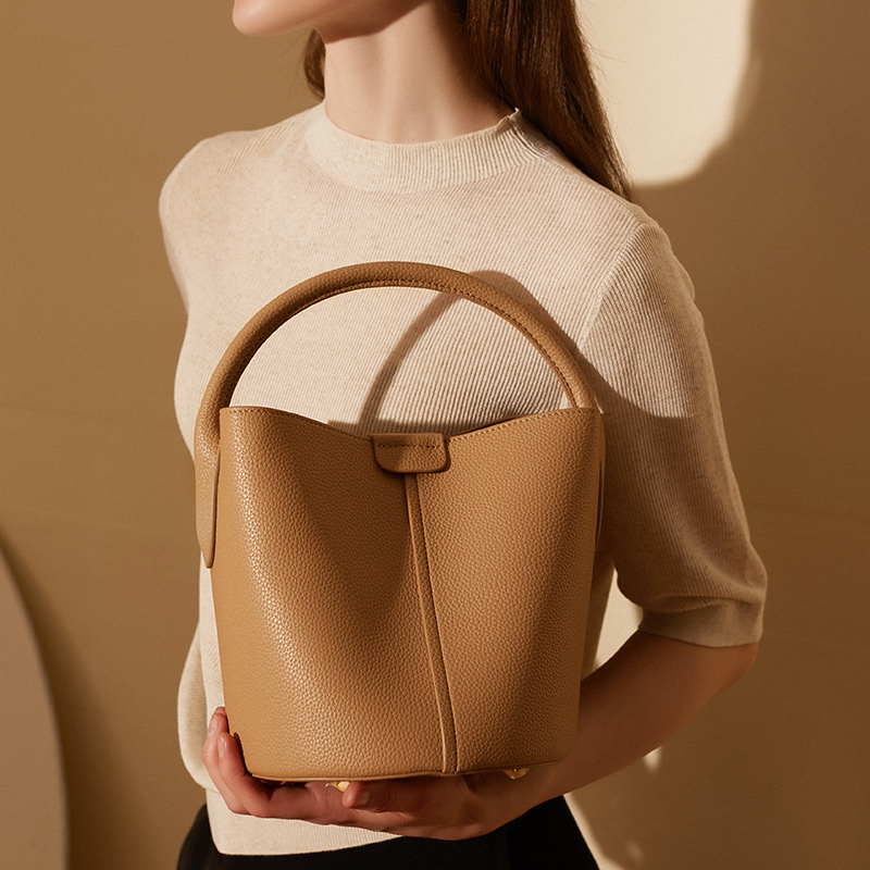 Stylish Beige Bucket Bag