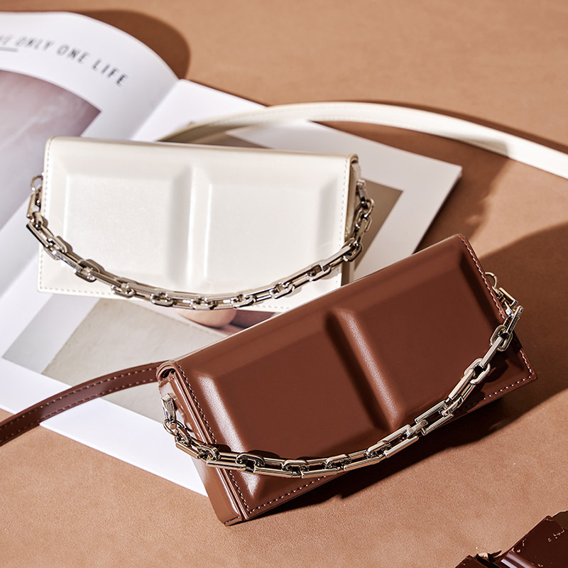 Modern White Leather Shoulder Bag