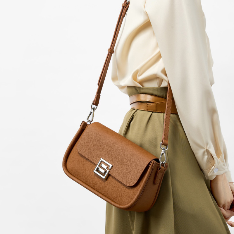 Beige Leather Crossbody Bag