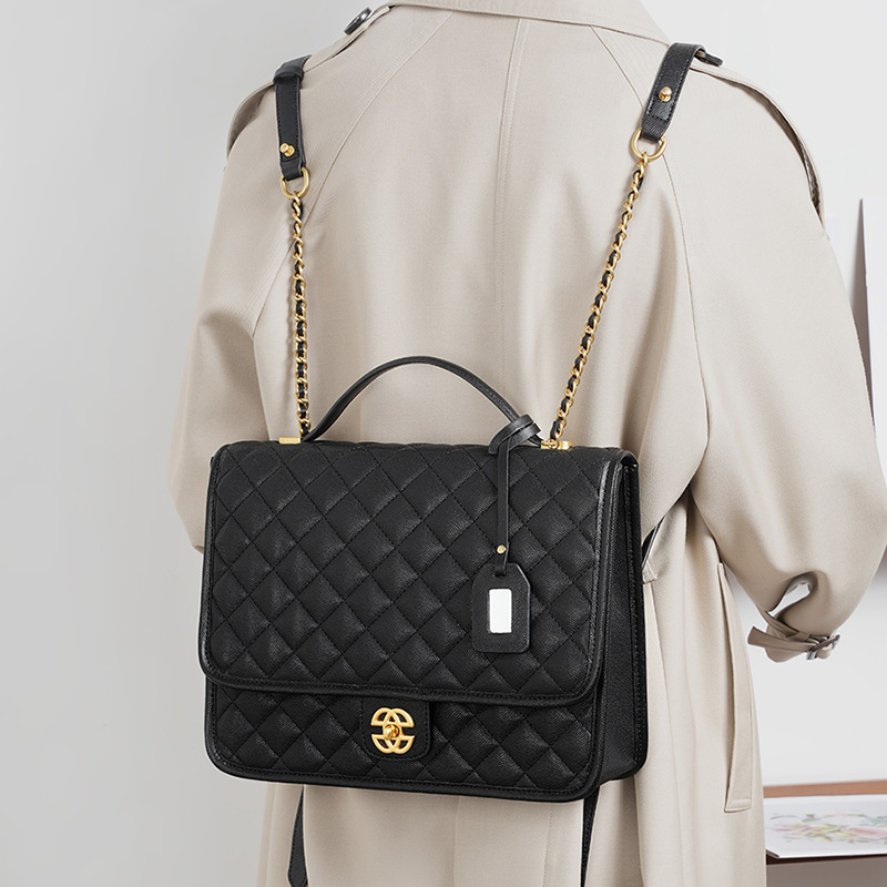 Elegant Quilted Black Handbag