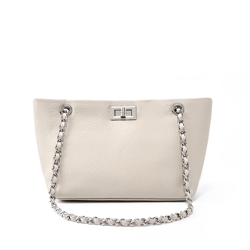 Elegant White Leather Shoulder Bag