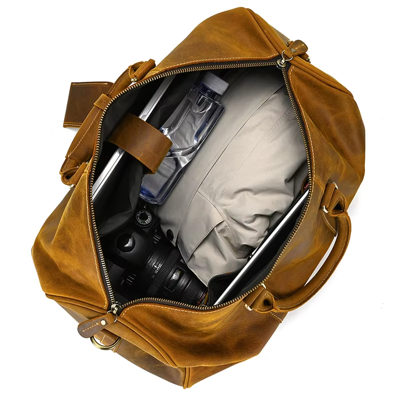 Vintage Leather Duffel Bag