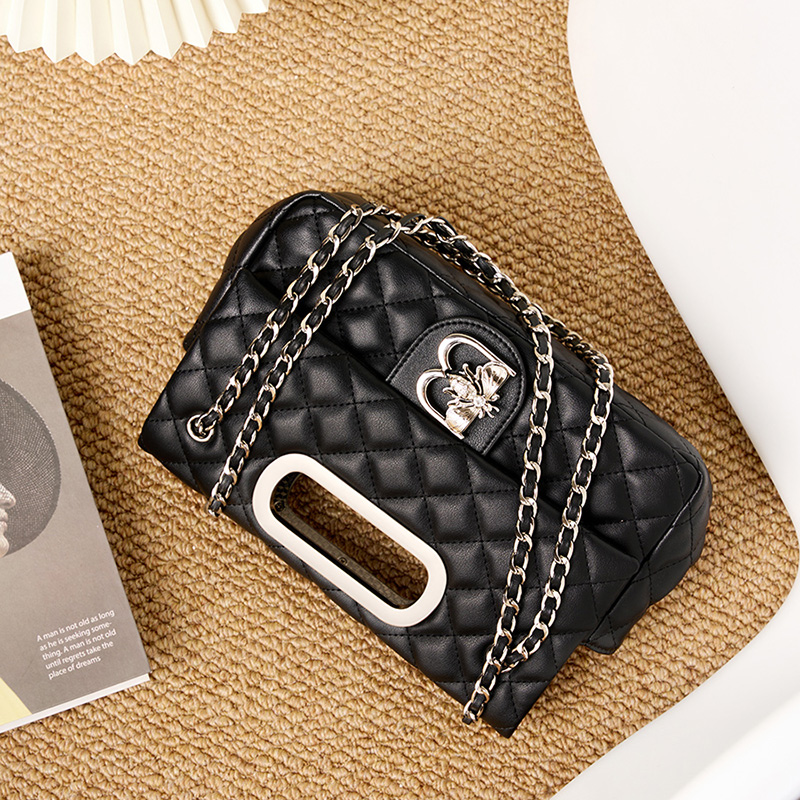 Quilted Leather Chain Handbag