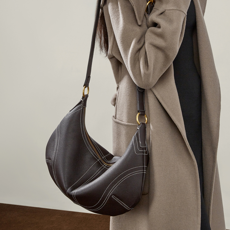 Classic Brown Leather Shoulder Bag