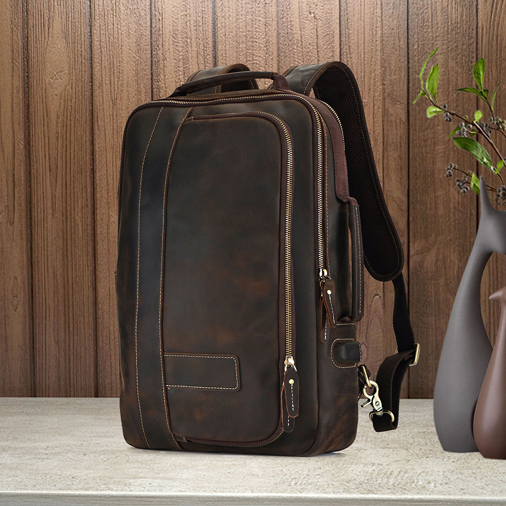 Leather Laptop Backpack