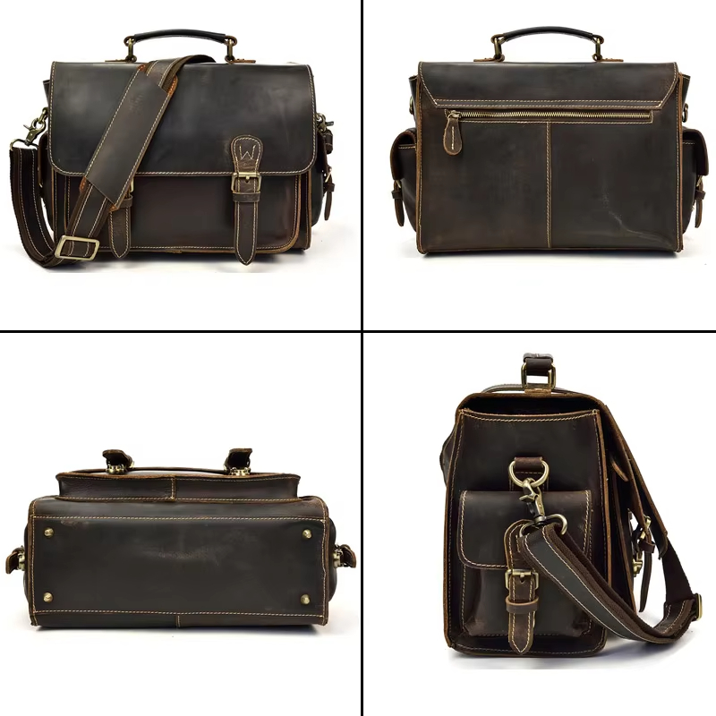 Vintage Leather Messenger Bag