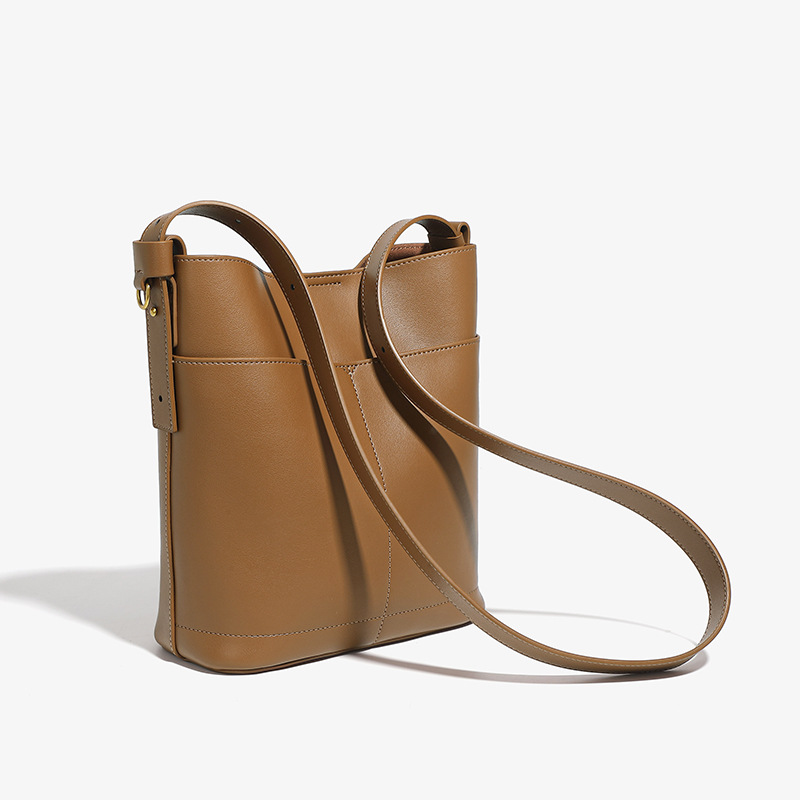 Tan Leather Bucket Bag