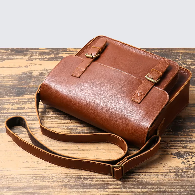 Classic Leather Messenger Bag