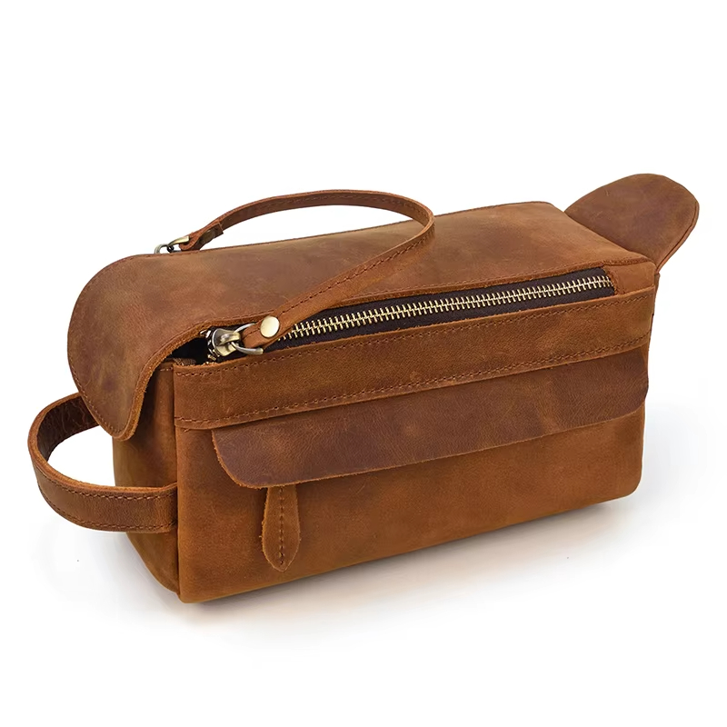 Leather Travel Toiletry Bag