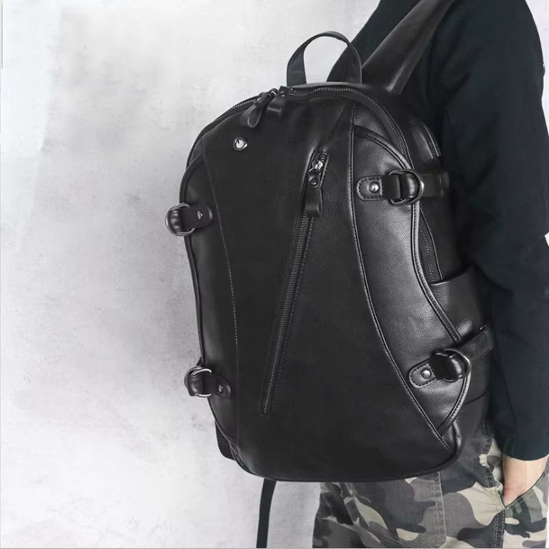 Black Leather Backpack