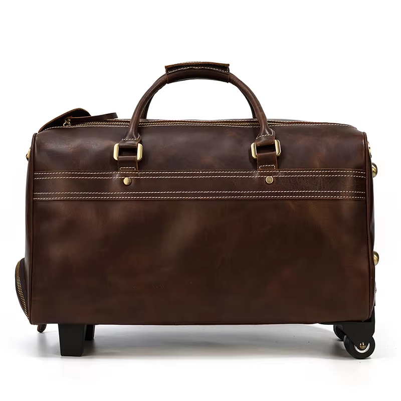 Leather Rolling Duffel Bag