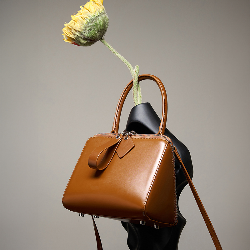 Classic Brown Leather Handbag