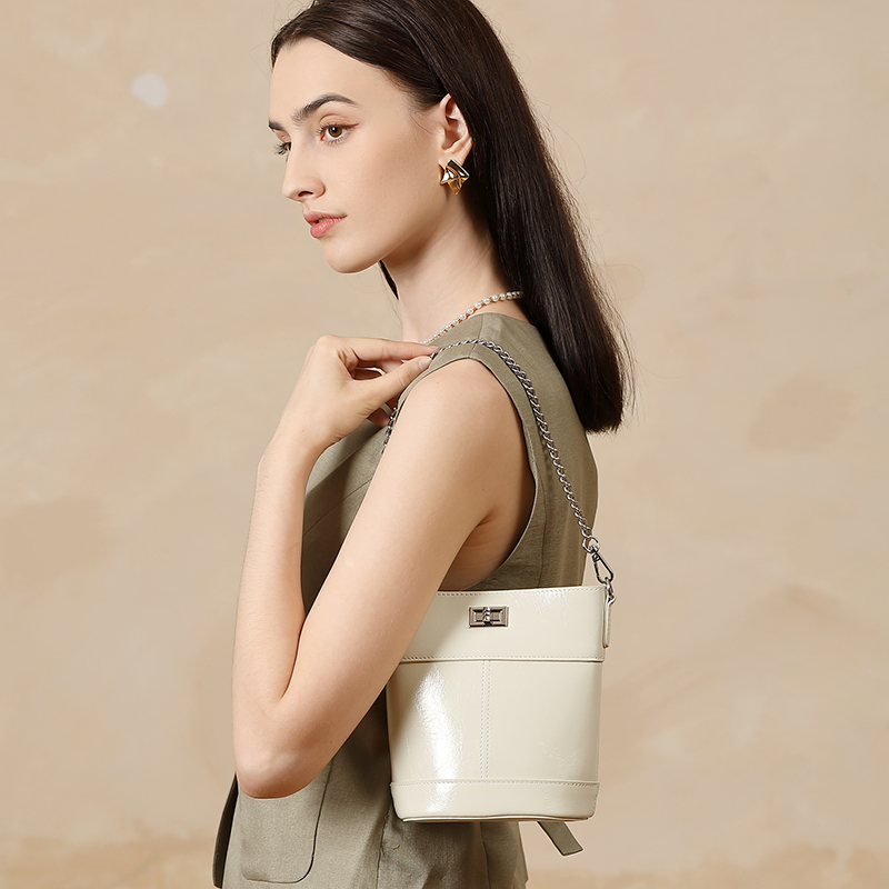 Chic Cream Bucket Bag