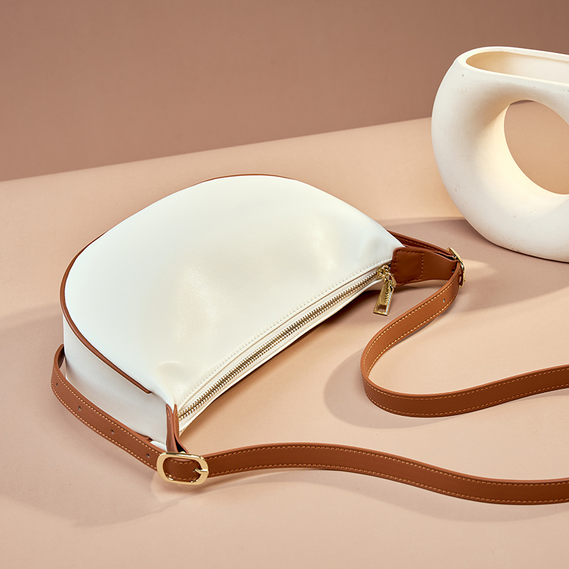 White Crescent Crossbody Bag