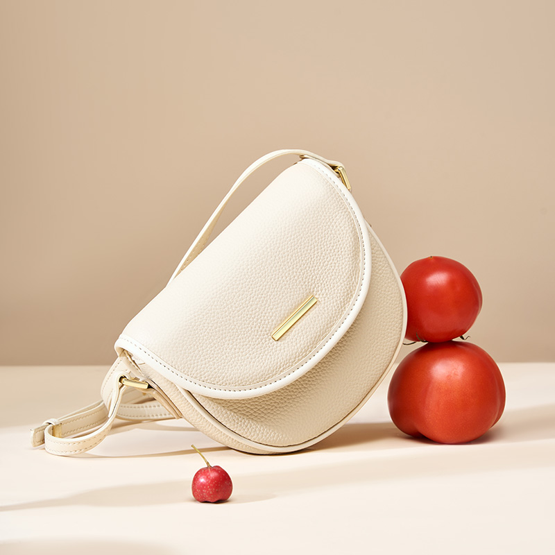 Cream Leather Crossbody Bag