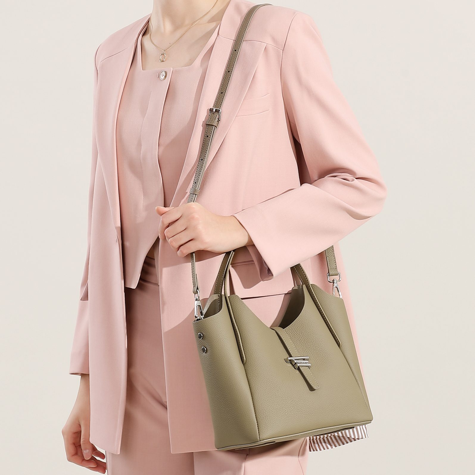 Olive Leather Shoulder Bag