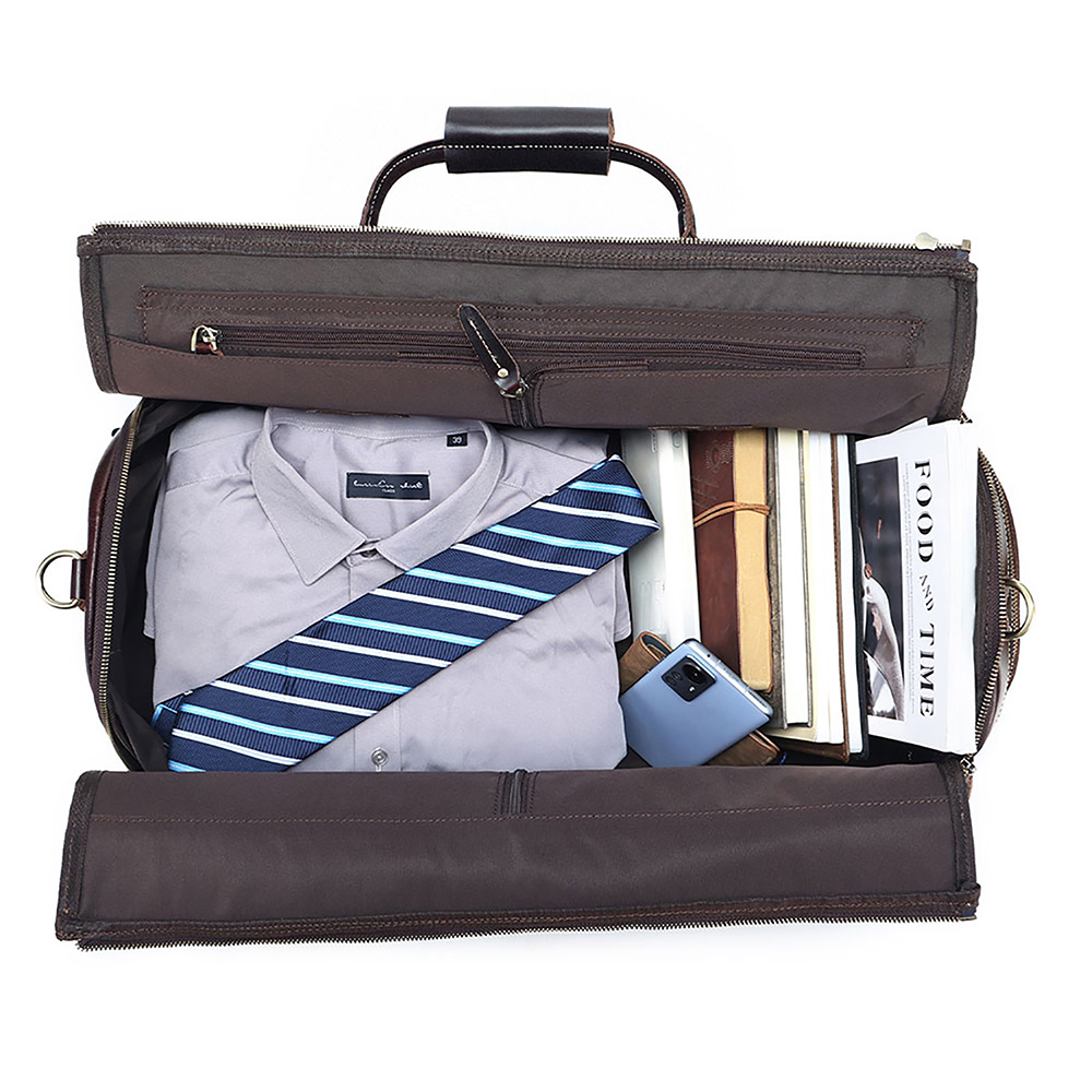 Leather Rolling Duffel Bag