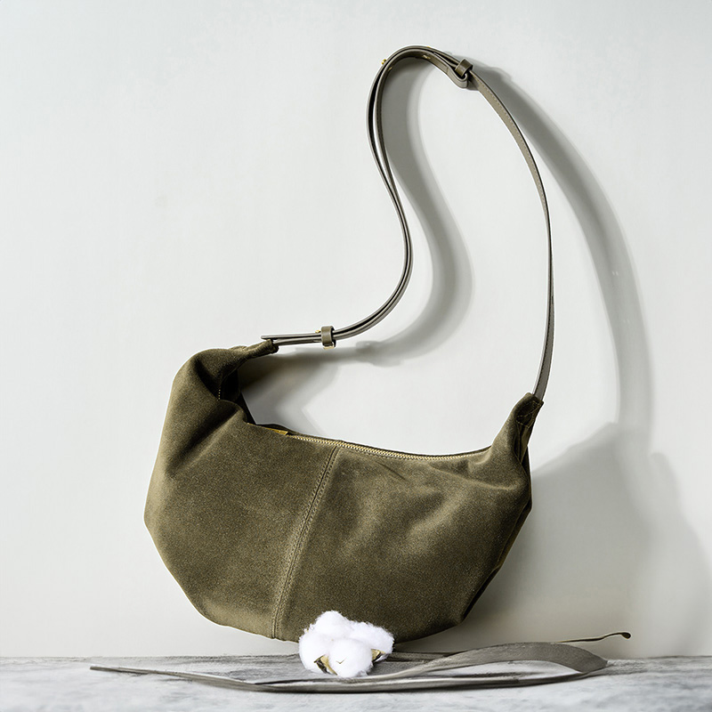 Brown Suede Shoulder Bag
