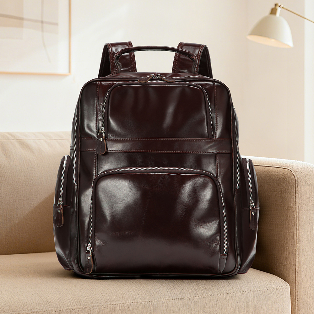 Leather Laptop Backpack