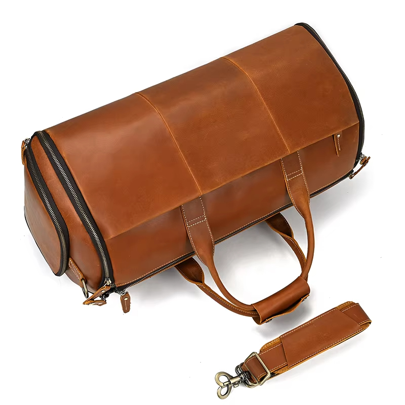 Leather Weekender Duffle Bag