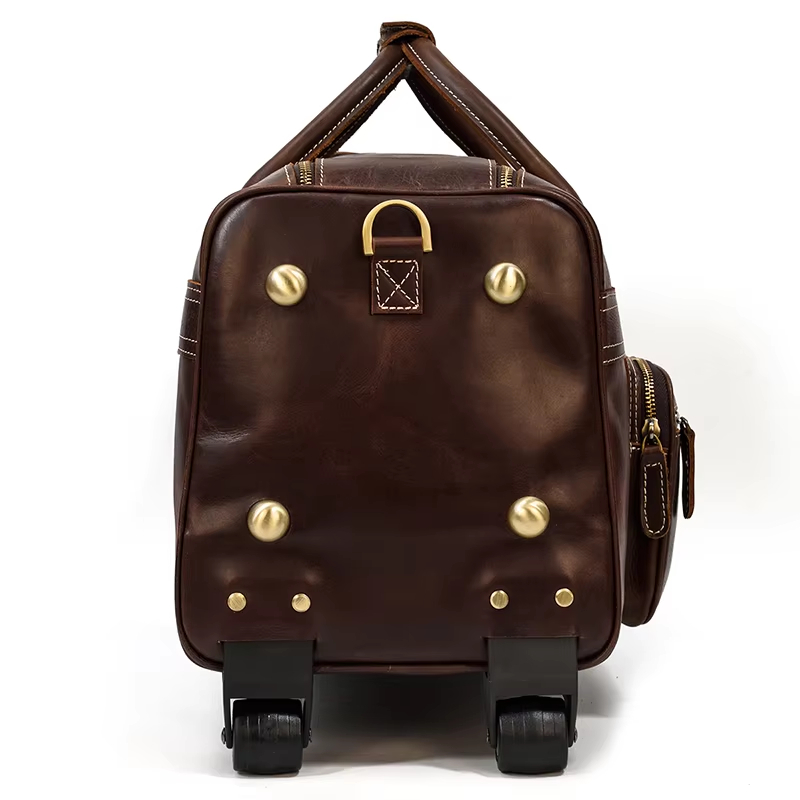 Leather Rolling Duffel Bag