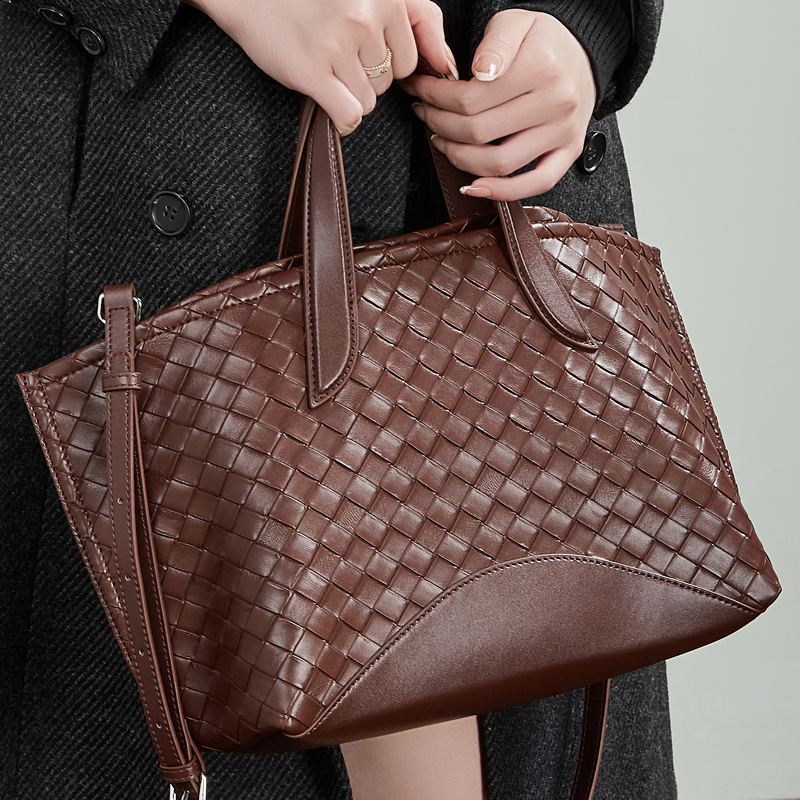 Woven Leather Tote Bag