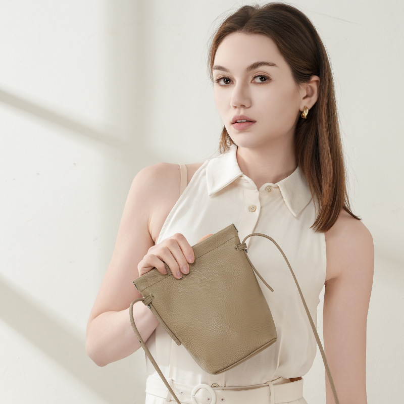 Minimalist Taupe Crossbody Bag
