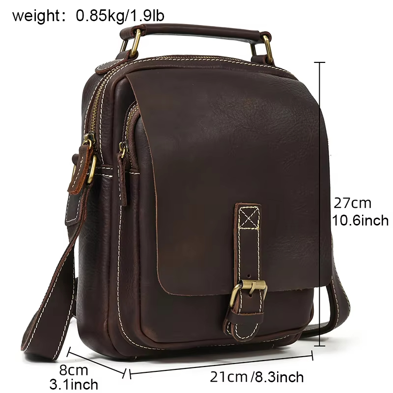 Leather Crossbody Messenger Bag