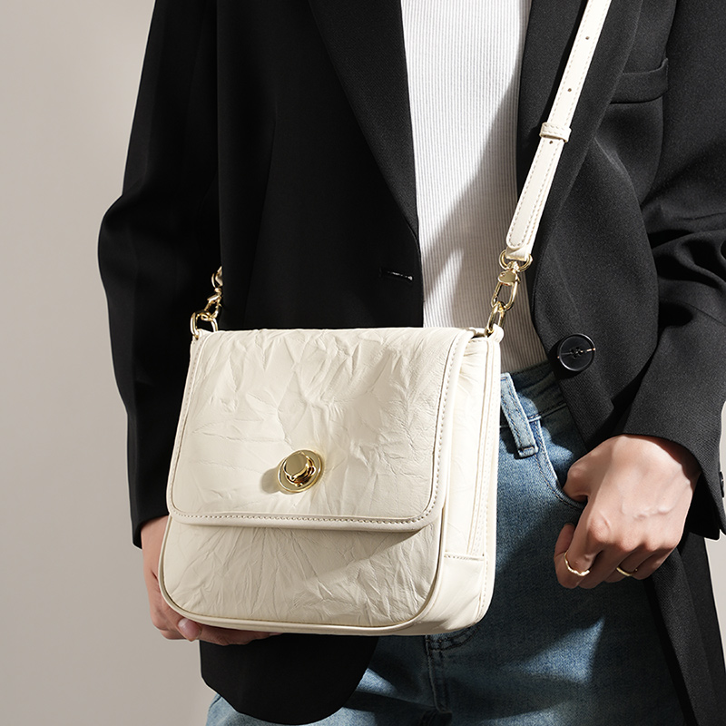 Classic Black Leather Shoulder Bag