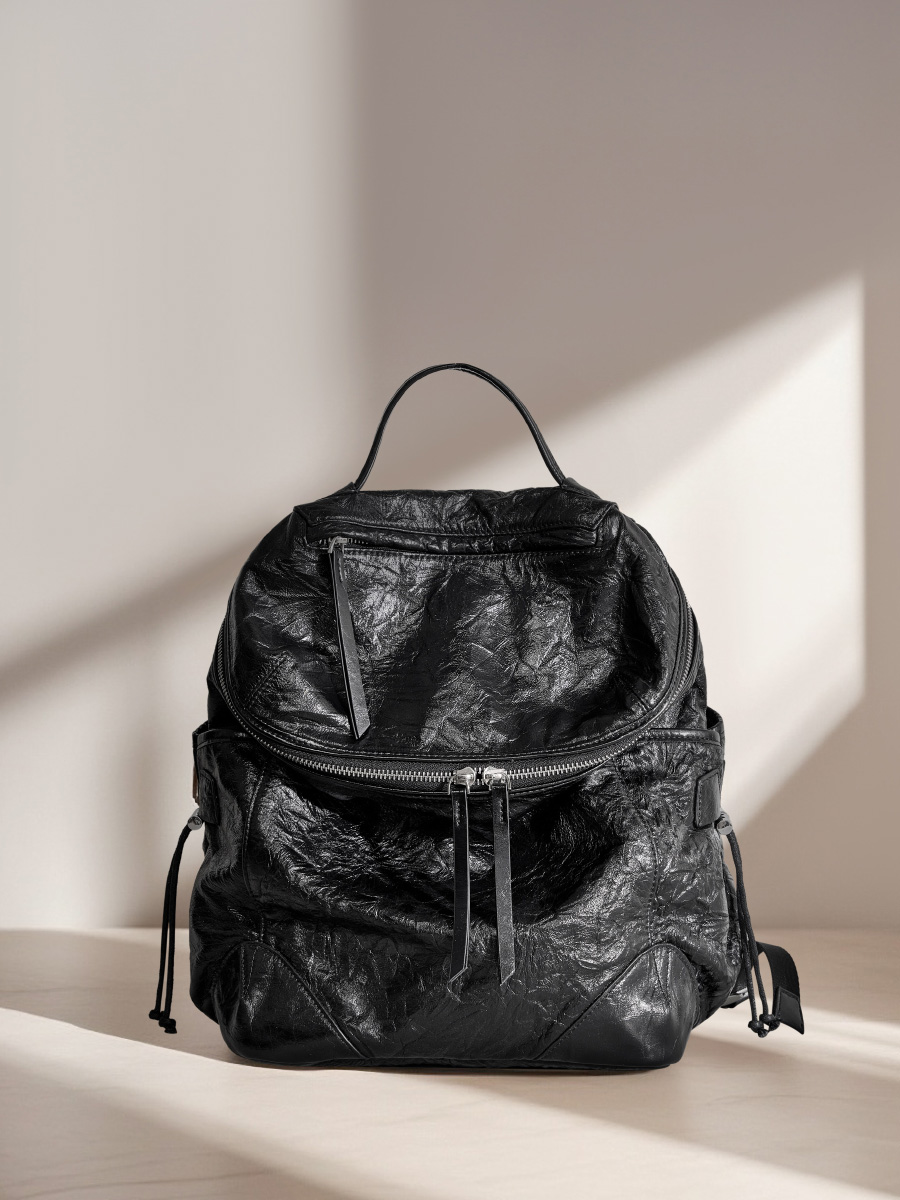 Black Leather Backpack
