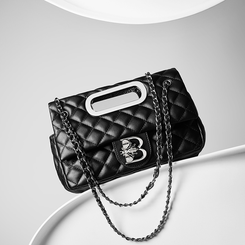 Quilted Leather Chain Handbag