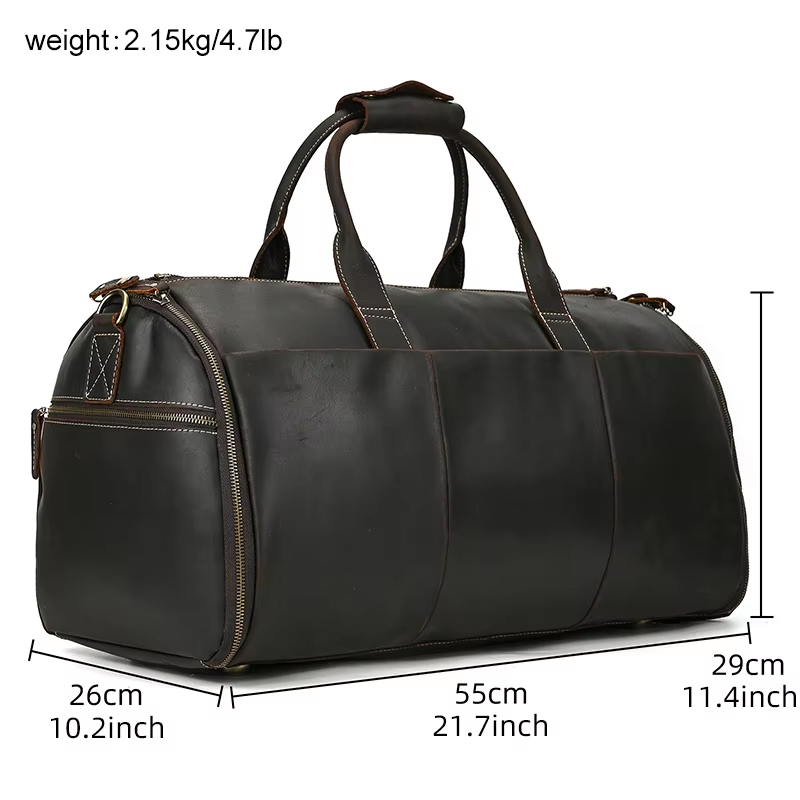 Leather Travel Duffel Bag