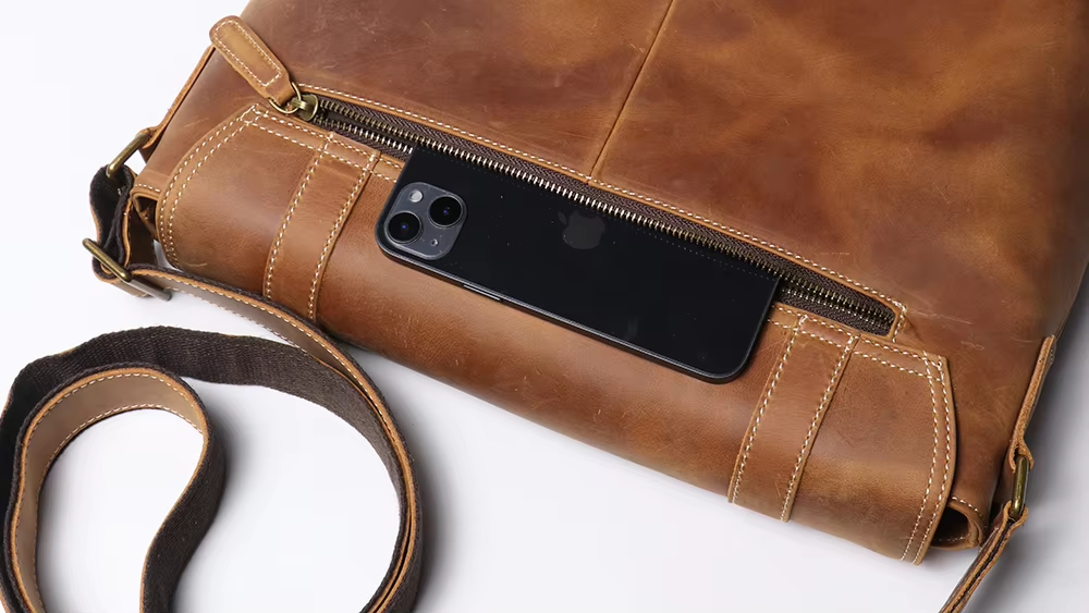 Vintage Leather Messenger Bag