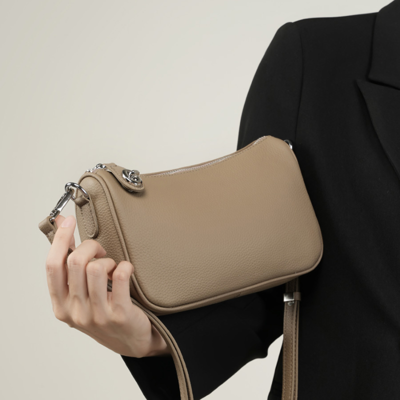 Classic Taupe Shoulder Bag