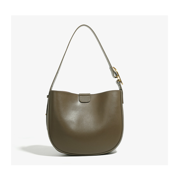 Olive Leather Shoulder Bag