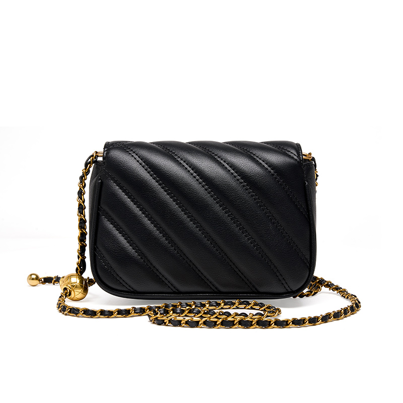 Black Quilted Leather Shoulder Bag