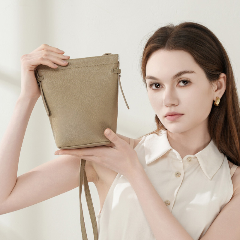 Minimalist Taupe Crossbody Bag
