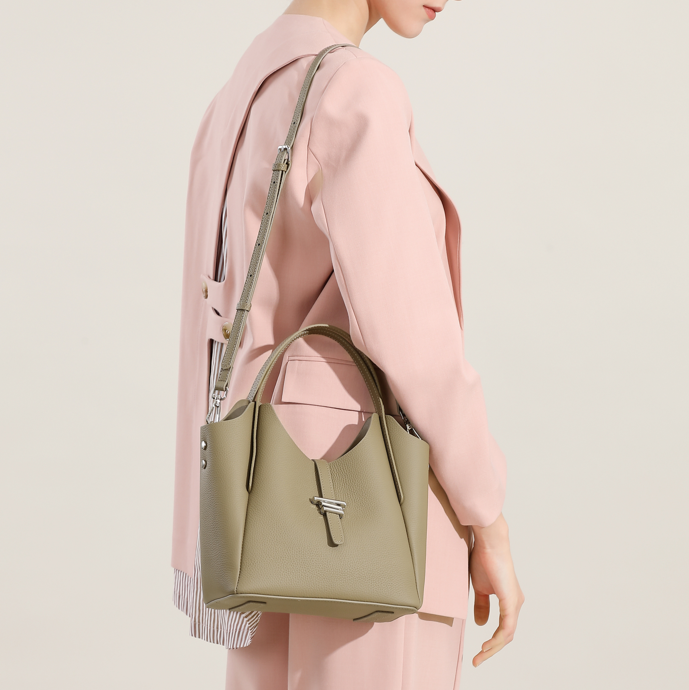 Olive Leather Shoulder Bag