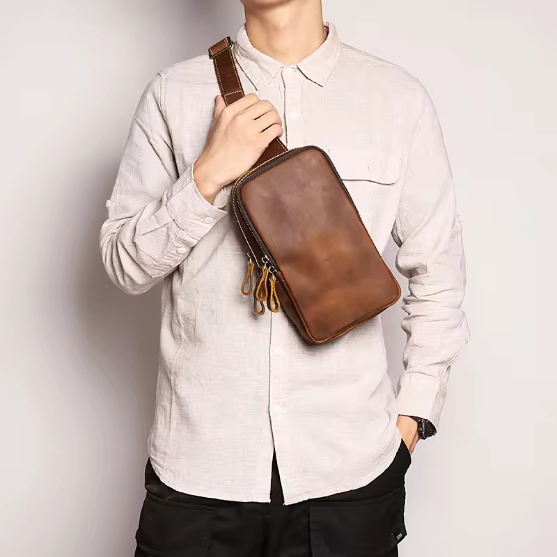 Vintage Leather Crossbody Bag