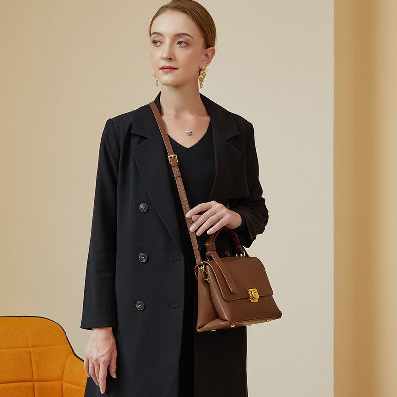 Classic Brown Leather Handbag