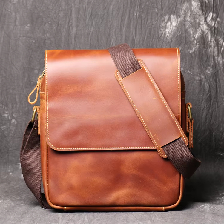 Classic Leather Messenger Bag